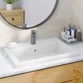vidaXL Granitové umývadlo 600x450x120 mm biele