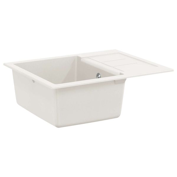 vidaXL Drez Biela 620 x 500 mm 80% Kvárc a 20% Živica