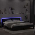 vidaXL Posteľný rám s čelom a LED čierny 180x200 cm