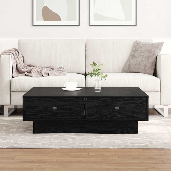 vidaXL Konferenčný stolík Čierny dub 90 x 90 x 28 cm Kompozitné drevo