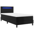 vidaXL Posteľ s pružinovým rámom Čierna 90 x 190 cm Umelá koža