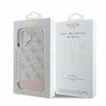 Puzdro Guess pre iPhone 16 6,1" GUHCP16SG4GLPI ružové tvrdé puzdro 4G Bottom Stripe