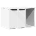 vidaXL Uzavretý box na stelivo, biely 60x40x40 cm, kompozitné drevo