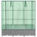 vidaXL Záhon s krytom na skleník ratanový vzhľad 120x40x123 cm