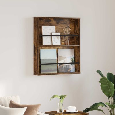 vidaXL Regál na časopisy Dymová dub 60 x 12 x 70 cm Kompozitné drevo