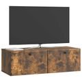 vidaXL Nástenná TV skrinka 98 x 41 x 30 cm Dymový dub Kompozitné drevo