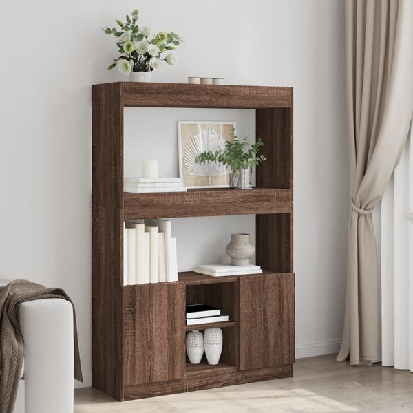 vidaXL Vysoká skrinka hnedý dub 92x33x140 cm kompozitné drevo