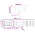 vidaXL Brána pre psa s dvere sklad. 10pan. biela 800cm topoľové drevo