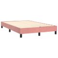 vidaXL Posteľný rám boxsping s matracom ružový 120x200 cm zamat