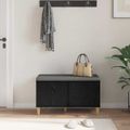 vidaXL Predsieňová lavica s vankúšom Čierny Dub 80 x 38 x 46 cm