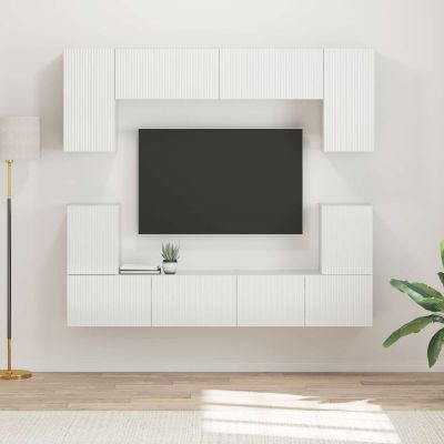 vidaXL Zostava TV skriniek 5 pcs Vysoký lesk bielej Kompozitné drevo