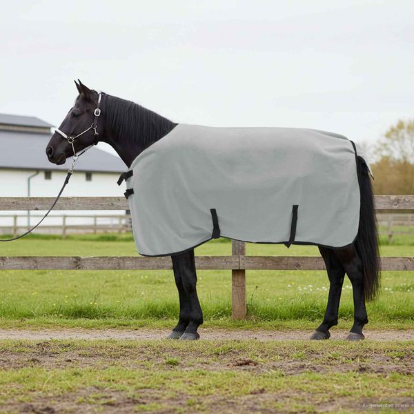 vidaXL Plášť pre kone Plná svetlošedá a ružová 85 cm Polyester