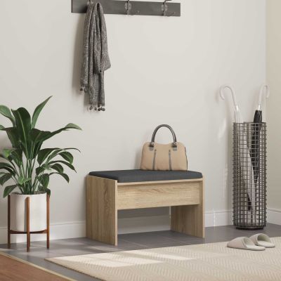 vidaXL Predsieňová lavica s vankúšom Sonoma dub 63 x 38 x 40 cm