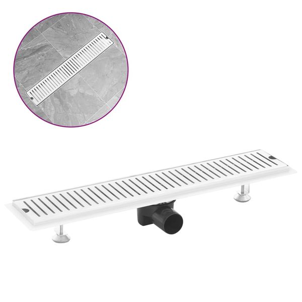 vidaXL Sprchový odtok s vetracími otvormi 63x14 cm nehrdzavejúca oceľ