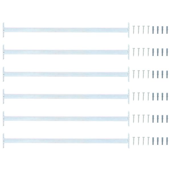 vidaXL Nastaviteľná bezpečnostná tyč na okno 6 pcs Strieborná Oceľ