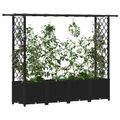 vidaXL Vyvýšený záhon s mriežkou a strechou Čierna 203 x 40 x 136 cm
