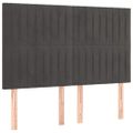 vidaXL Posteľný rám boxspring s matracom tmavosivý 140x200 cm zamat