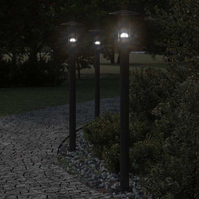 vidaXL Vonkajšia stojaca lampa čierna 100 cm nehrdzavejúca oceľ