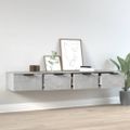 vidaXL Nástenné skrinky 2 ks betónovosivé 68x30x20 cm spracované drevo