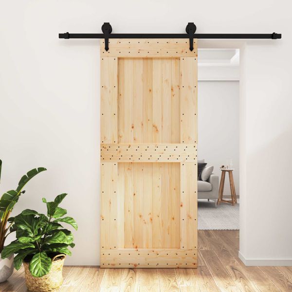 vidaXL Posuvné dvere Prírodná a čierna 90 x 210 cm