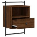 vidaXL Nočné skrinky nástenné 2 ks hnedý dub 40x30x61 cm kompoz. drevo