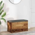 vidaXL Úložná lavica Old Wood 82x42x45 cm Konštrukčné drevo