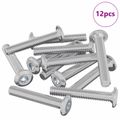 vidaXL Skrutka s hlavou a zámkom 12 ks Strieborná M6 x 35 mm Oceľ