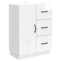 vidaXL Servírovacia skriňa Biela s vysokým leskom 66 x 34,5 x 87 cm