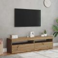 vidaXL TV skrinky s LED svetlami 2 ks dub artisan kompozitné drevo