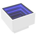 vidaXL Bočný stolík s LED biely 40x40x30 cm kompozitné drevo