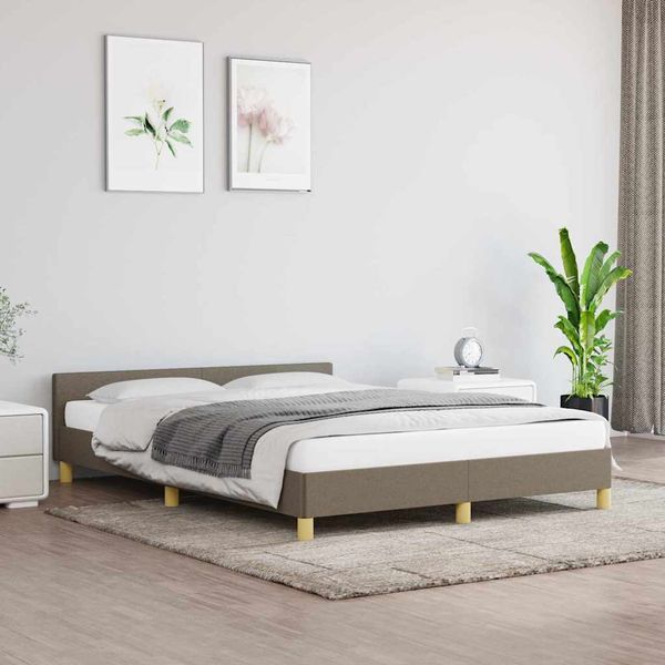 vidaXL Posteľ bez matraca sivohnedá 140x200 cm látka