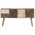vidaXL Komoda s tlačeným vzorom 130x30x70 cm masívne mangovníkové drevo