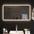 vidaXL Zrkadlo do kúpeľne s LED Priehľadná 90 x 50 cm tvrdené sklo