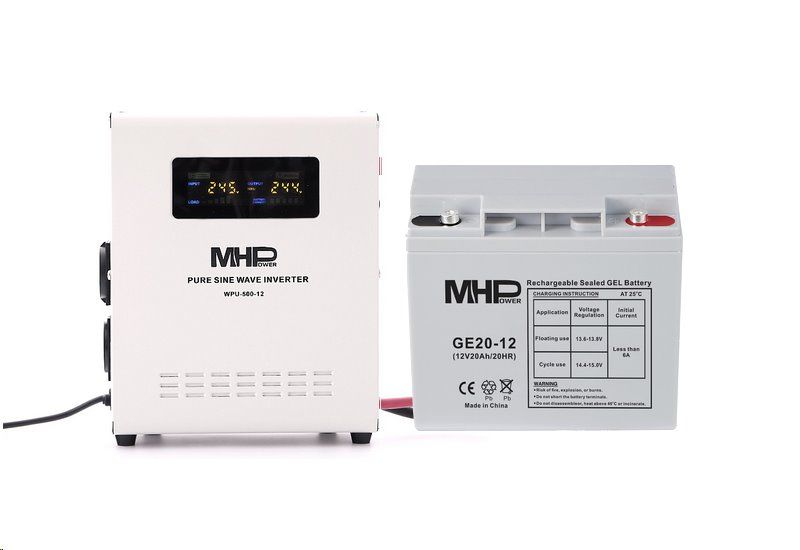 Záložný zdroj MHPower WPU-500-12 UPS 500W 12V čistý sinus + batéria