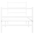 vidaXL Kovový rám postele s predným a zadným čelom biely 80x200 cm