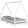 vidaXL Rám detskej postele biely 90x200 cm masívna borovica