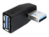 USB adaptér - USB typ A (M) do USB typ A (F) - USB 3.0 - konektor 270° - čierna