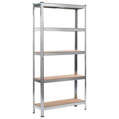 vidaXL Úložná polica strieborná 90x30x180 cm oceľ a MDF