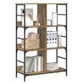 vidaXL Regál na knihy 4 úrovní 78,5 x 33 x 117,5 cm kov PB Dub artisan