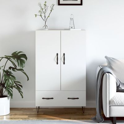 vidaXL Vysoká skrinka biela 69,5x31x115 cm kompozitné drevo