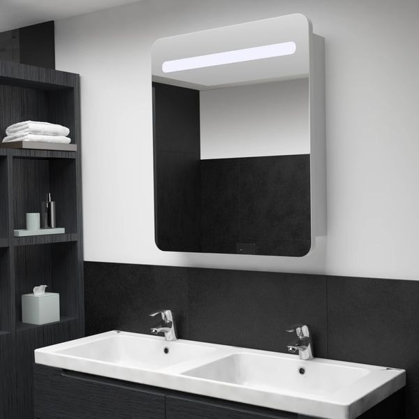 vidaXL LED kúpeľňová zrkadlová skrinka 68x9x80 cm