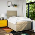 vidaXL Boxspring posteľ s matracom krémová 120x190 cm látka