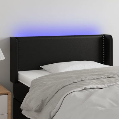 vidaXL Čelo postele s LED čierne 103x16x78/88 cm umelá koža