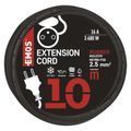 Predlžovací kábel EMOS P01710R guma-neopren PROFI spojka 10m / 3x 2,5mm / IP44 / čierny