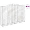 vidaXL Oblúkové gabiónové koše 10 ks 300x30x200/220 cm pozink. železo