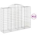 vidaXL Oblúkové gabionové koše 12 ks 200x50x140/160 cm pozink. železo