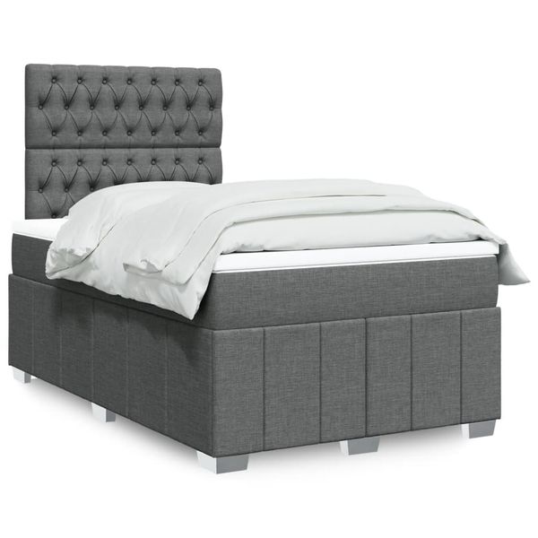 vidaXL Boxspring posteľ s matracom tmavosivý 120x200 cm látka