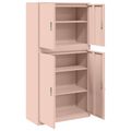 vidaXL Úložná skrinka 2 ks Ružová 90 x 40 x 175 cm Oceľ Zamykateľné