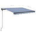 vidaXL Voľne stojaca ručne zaťahovacia markíza 350x250 cm, modro biela