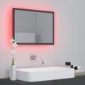 vidaXL LED kúpeľňové zrkadlo lesklé sivé 60x8,5x37 cm akryl